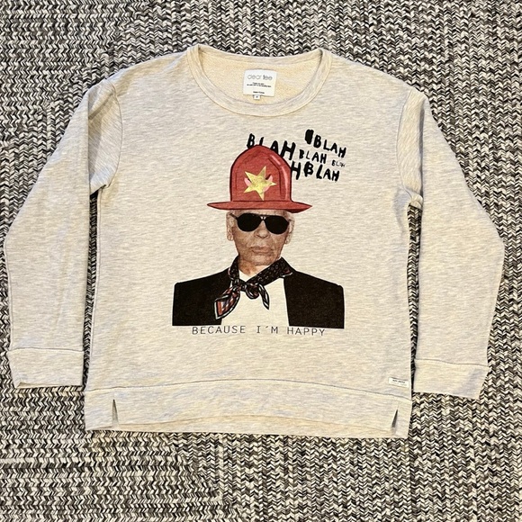 dear tee madrid Sweaters - Dear Tee sweatshirt Karl Lagerfeld “because I’m happy blah blah” women’s medium
